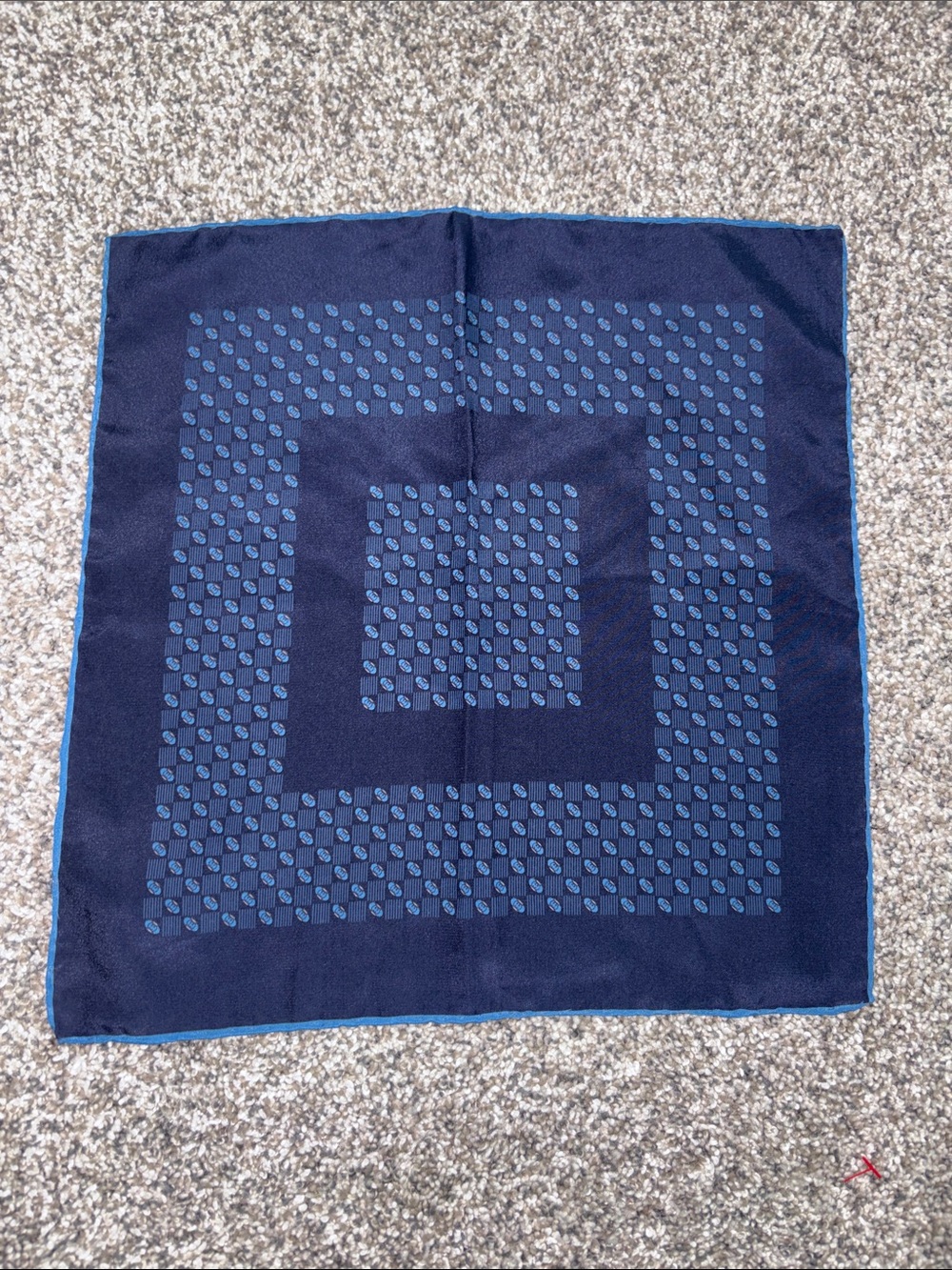Vintage Gucci Silk Pocket Square in Blue